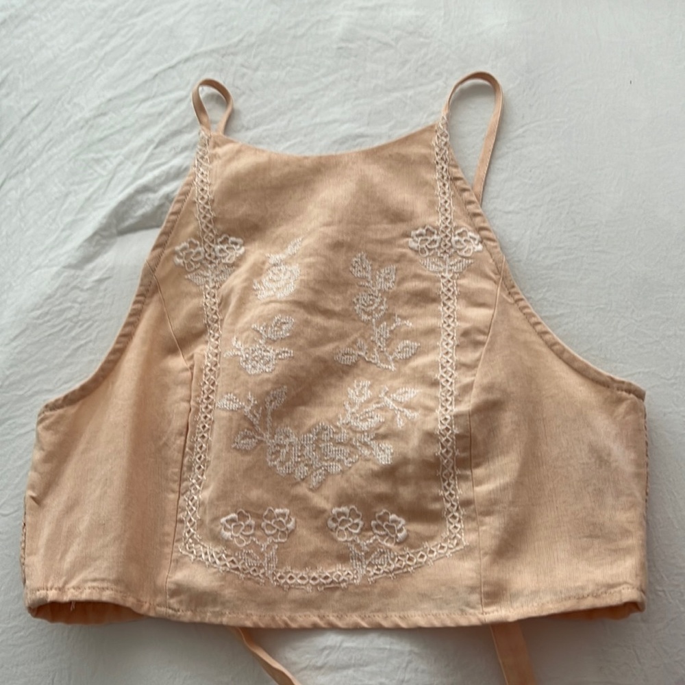 Zara crop top tie in back